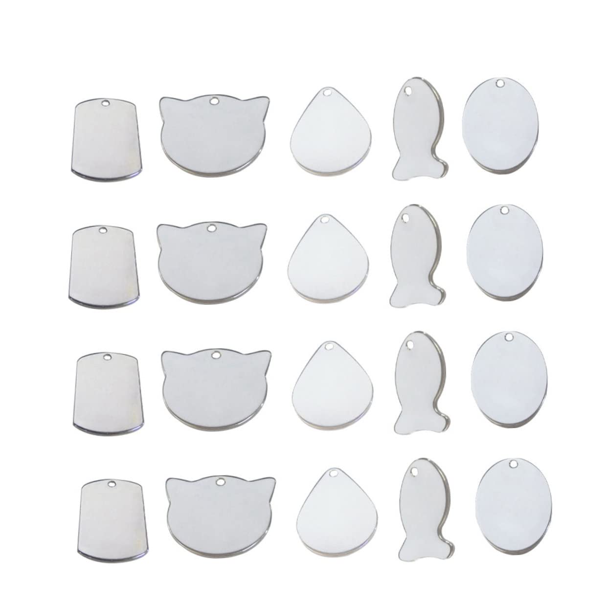 Happyyami Colgantes Para Mascotas 50 Etiquetas De Identificación Acero Inoxidable Resistentes a Rayones Diseño Mixto