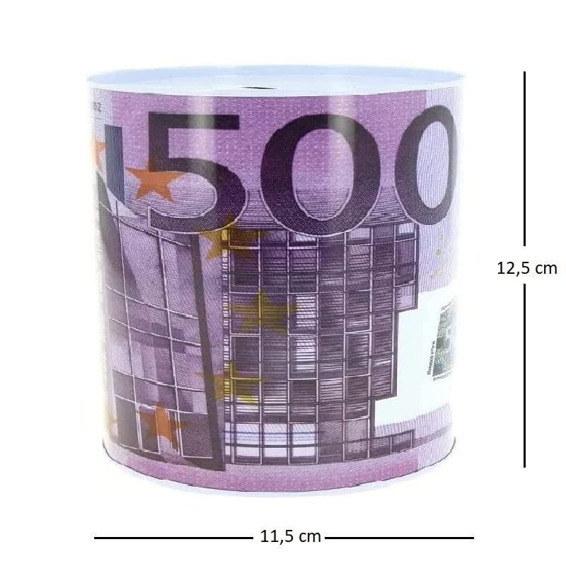 Barattolo Salvadanaio Soldi Carta Moneta Banconote in Latta Metallo non Apribile (Banconota da 5 euro) 11 x 8,5 cm