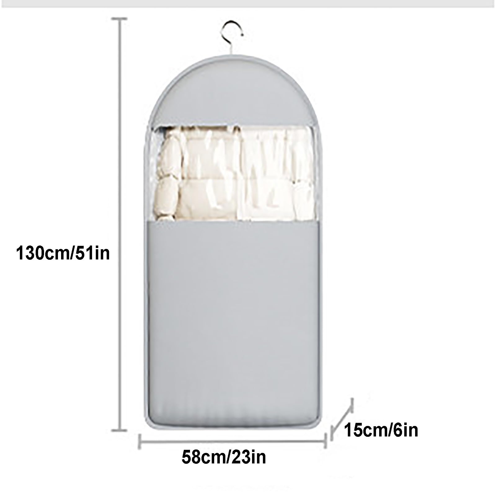 Compresión Fundas Abrigos para Colgar, Fundas Ropa Ahorrar Espacio Plumón | Tejido Satinado de Alta Densidad 40s, Antipolvo Funda Ropa y Camisas(Pink,58*15*130cm/23*6*51in)