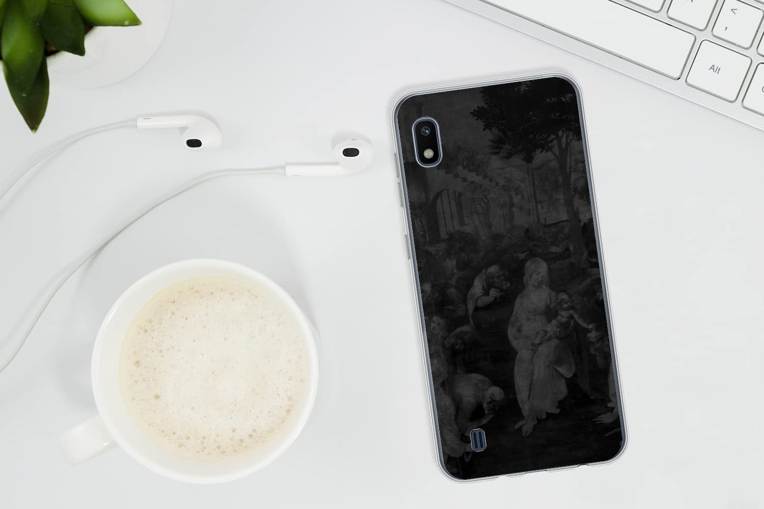 Funda para Samsung Galaxy A10 - Adoración de los Reyes Magos - Leonardo da Vinci - Funda de Silicona/Funda Blanda para teléfono móvil