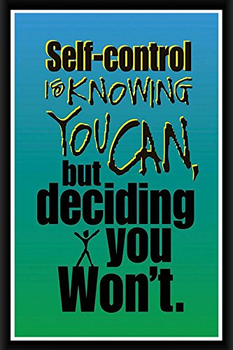 Green Panda®- Self-Control is Knowing Framed Poster Multicolour Digital Printing Framed Poster (8x12 inch)