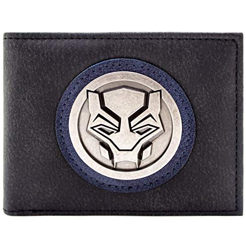Preisvergleich Produktbild Black Panther Symbol Silber Abzeichen Schwarz Portemonnaie Geldbörse
