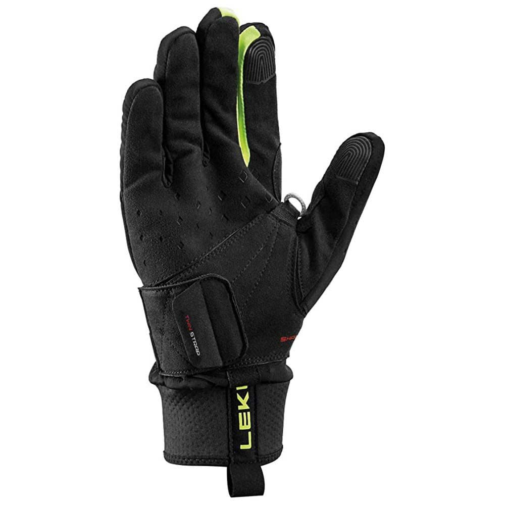 LEKI PRC Shark - Guantes de tiburón, Color Negro y Amarillo neón, Talla 9