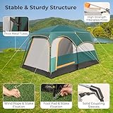COSTWAY 2-Room Camping Tent, 4-6 Person Spacious Family Tent with Rainfly, PU 3000MM PE Tarp, Mesh Windows and Carry Bag, Waterproof Sun Shelter for Backpacking Hiking (Green) - Image 5