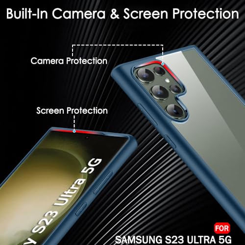 Image of TheGiftKart Ultra-Hybrid Shockproof Back Cover Case for Samsung Galaxy S23 Ultra 5G | Camera Protection Bump | Hard Cover Case for Samsung S23 Ultra (PC & TPU, Crystal Clear Back, Green Sides)