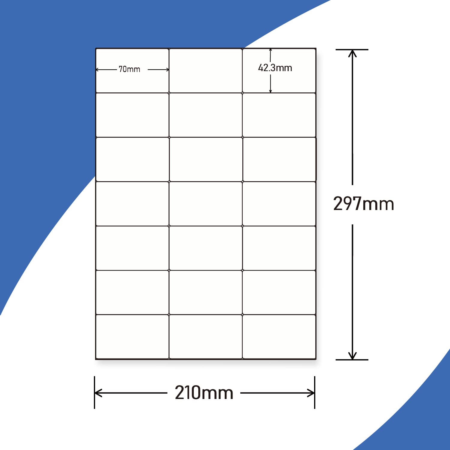 BETCKEY - 100 Fogli, 70 x 42mm, A4 Adesivi per Stampante, 21 Etichettes per Foglio, Carta Adesiva Stampabili per Stampante a Getto d'Inchiostro e Laser