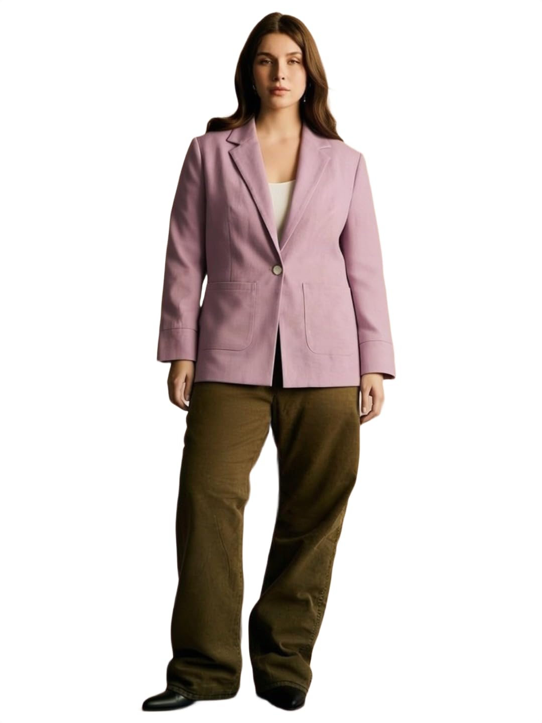 designally Women Solid Lavender Blazer Casual Work Jacket Open Front Smart Fit Outerwear-picture-11