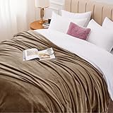 WAVVE Kuscheldecke Braun Flauschig Decke Fleecedecke - Sofadecke Klein Wohndecke Couchdecke, Decke Sofa Weich,Schokolade Hellbraun Leicht Sofaüberwurf 130x150 cm