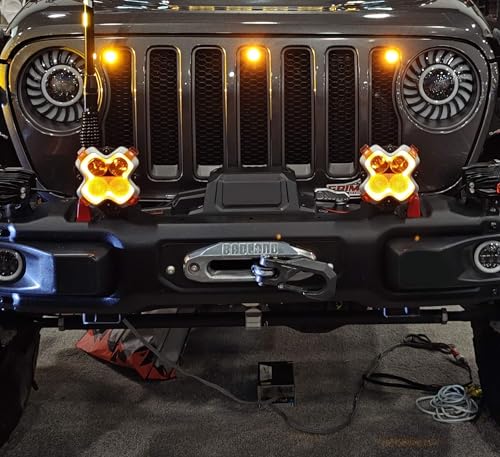 Kit 3 luces LED ámbar para parrilla Jeep Wrangler JL y Gladiator JT miniatura 5