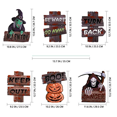 IMIKEYA 【2020 mais recente】 Placas de quintal para Halloween, avisos, estaca de quintal para Hallowe
