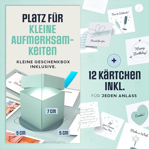 DIY Explosionsbox Geschenkbox Set zum selber basteln - Pop Up Foto Überraschungsbox - Geschenk Box Bastelset als Geburtstagsgeschenk, personalisiertes Geschenk