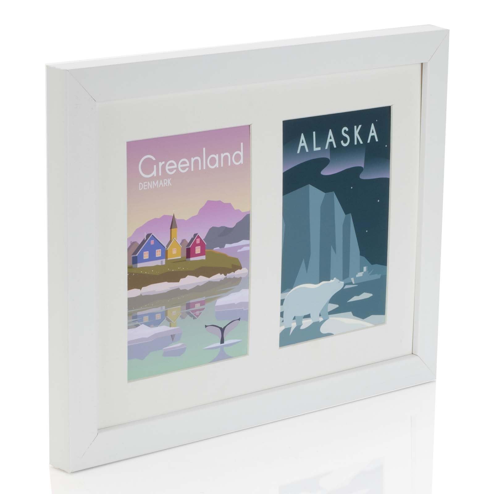 Boldon Framing White Multi Aperture Photo Picture Frames Holds 2, 3 Or 4 Photos Various Sizes And Colours-Fits 2 7X5 Inch Photos
