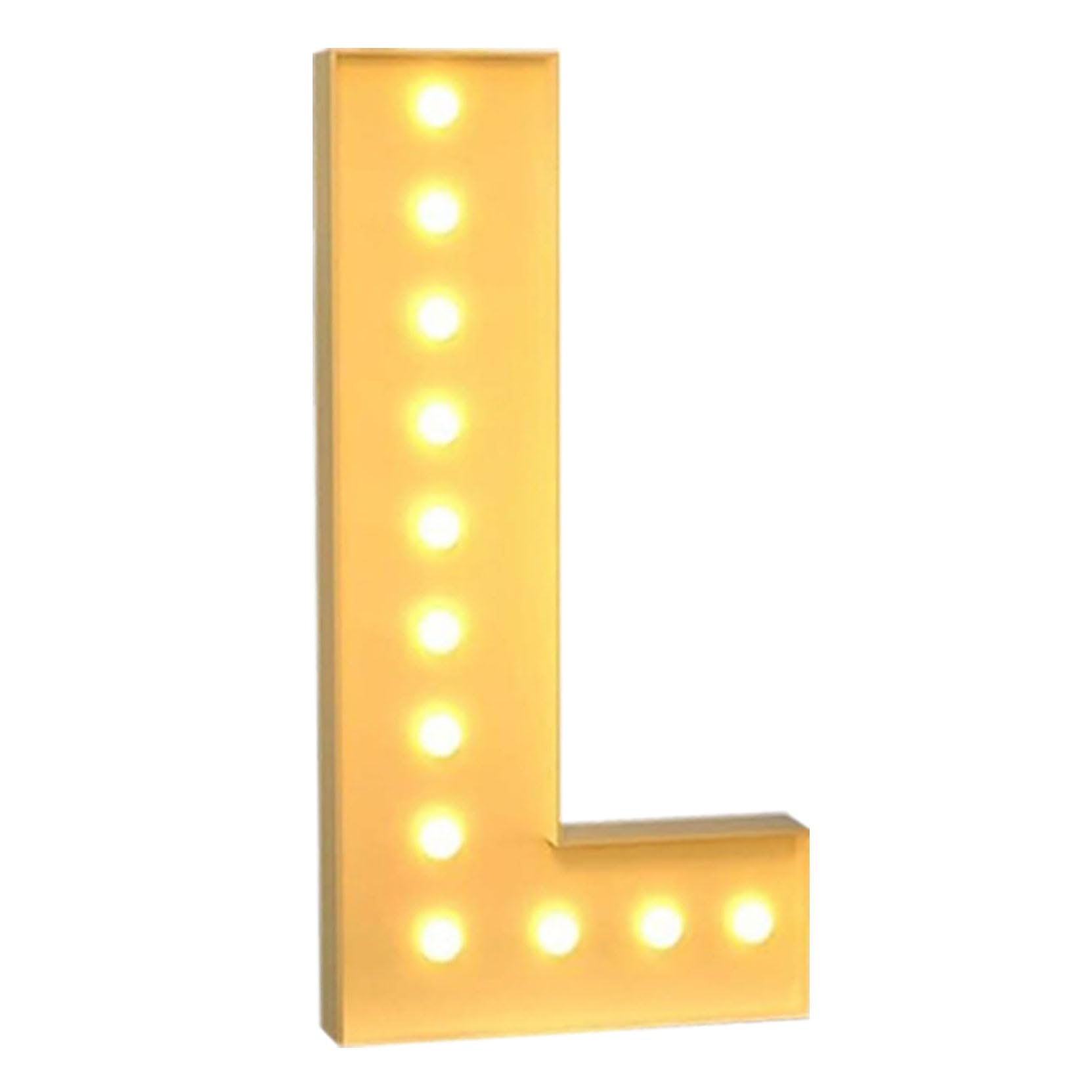 Lettera L decorativa con luce a LED, 100 cm, con mosaico, per compleanni, matrimoni, feste, San Valentino