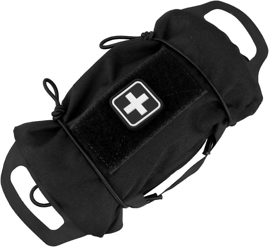 Tactical IFAK Pouch, MOLLE Rapid Tear-Away First-aid Belt Pouch Survival Two-Piece System Med Roll Carrier Hypalon Handle Bag - Image 5