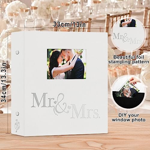 Lanpn-Wedding-Photo-Album-4x6-600-Pocket-Photos-Slip-in-Linen-Cover-Large-Capacity-Newlywed-Marriage-Window-Album-Hold-600-Horizontal-Vertical-Photos-Mr-Mrs-White