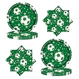 Fussball Deko Geburtstag Kinder für 20 Gäste - Servietten Fussball und Pappteller Kindergeburtstag, Fußball Deko Geburtstag Partygeschirr Set, Fußball Party Dekorationen für Mädchen Junge