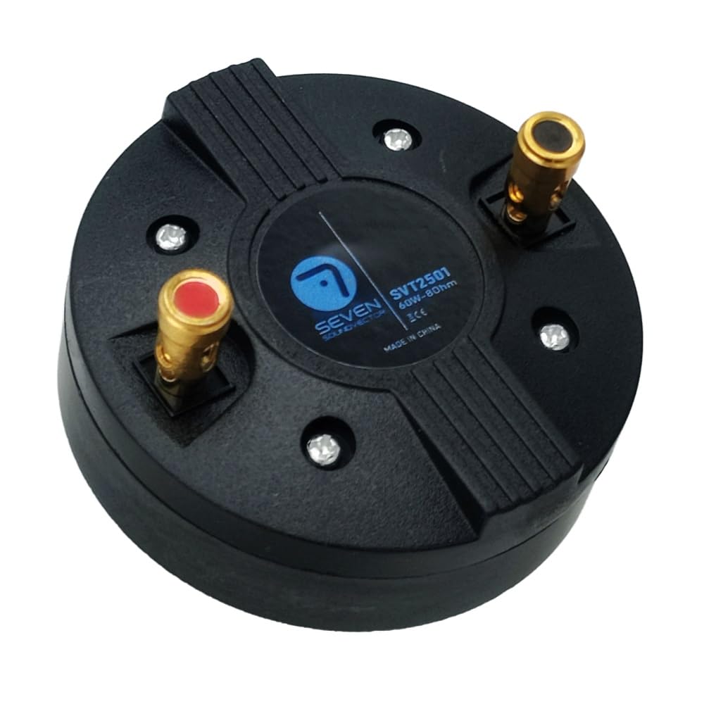 Seven Soundvector SVT-2501 Driver de Compresión Tweeter Motor de Agudos Diafragma de Titanio 25mm Rosca 34mm Sensibilidad 102dB Potencia Nominal 30W AES 120W Peak para Altavoz Profesional de 8" y 10"