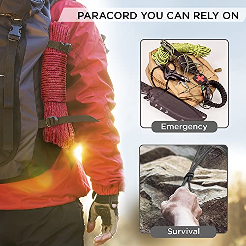Image of TECEUM Reflective Paracord Rope 1000 - 1000ft /200ft /100ft /50ft - 40+ Colors - Glow in the Dark - para Cord - Utility Rope for Survival, Hunting & Camping Gear - Nylon String, Camping Rope, Tent Cord