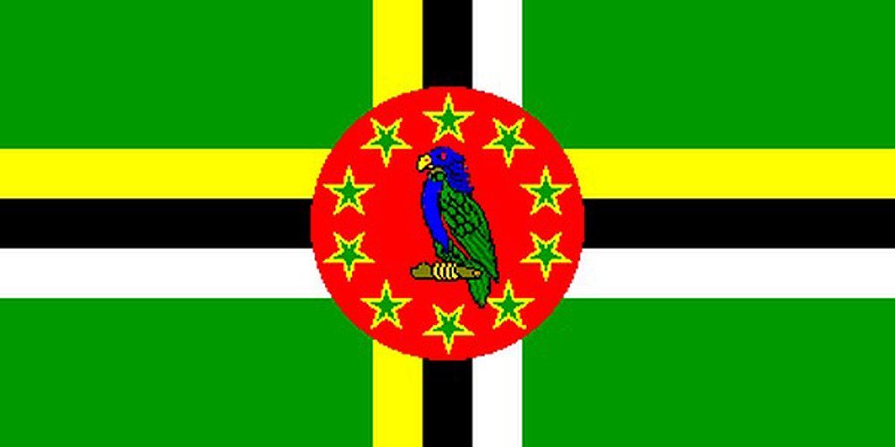 Flagtex Dominica Flag 3ft x 2ft National Flag Green Cross Red Circle Parrot Stars Premium Polyester Brass Grommets Double Stitched 90cm x 60cm Indoor Outdoor Banner Decoration