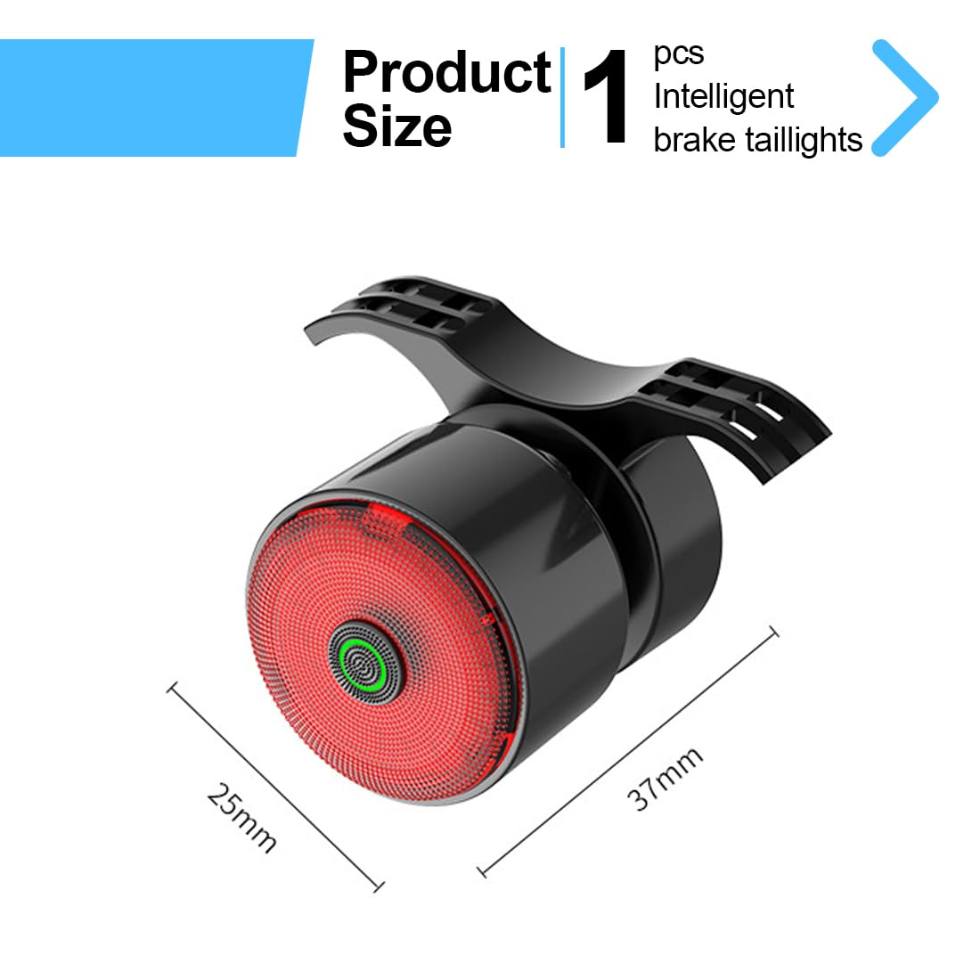GXGM Luce posteriore per bicicletta, luce posteriore intelligente attivata dal freno, grado di impermeabilità IPX6, batteria ad alta capacità e lunga durata, cinque modalità. - 2