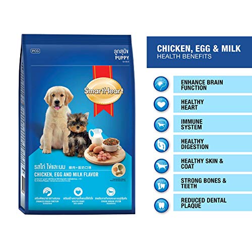 Image of Smart Heart, Puppy Dry Dog Food Chicken, Egg & Milk Flavour 15 KG