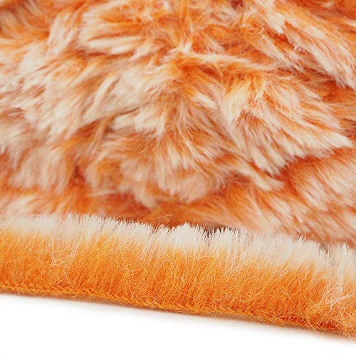 Image of NICEEC 2 Skeins Faux Fur Yarn Super Soft, Chunky & Fluffy, Eyelash Yarn for Crochet & Knitting (Total Length 70yds,3.53oz) - Orange