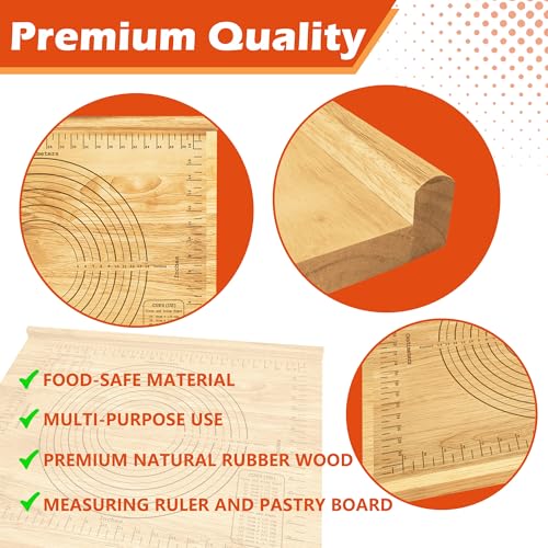 Tabla para amasar de madera, 59.7 x 49.5 cm, forma rectangular miniatura 5