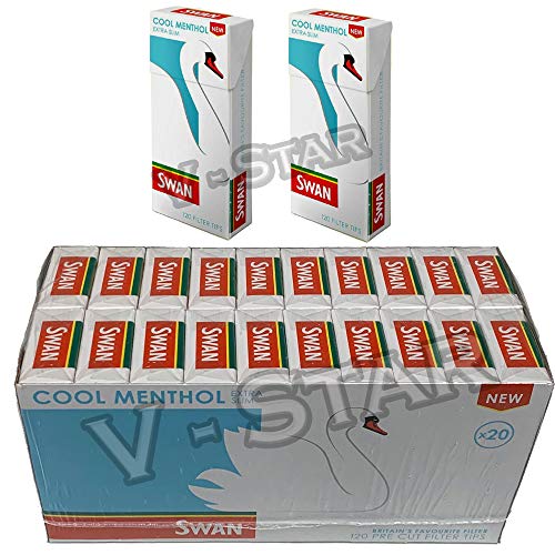 New SWAN Extra Slim Filter Tips Original - VSTAR (Cool Menthol Extra Slim) x 10 Packs