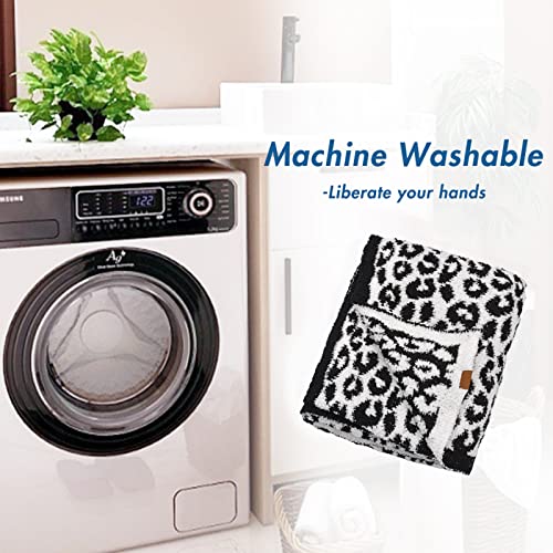 Lutoris Ultra Soft Knit Leopard Throw Blanket For Couch (50X60 Inches) Black Warm Reversible Microfiber Cheetah Blanket Cozy Lightweight Leopard Pattern Throw For Bed Sofa Travel #TOP5