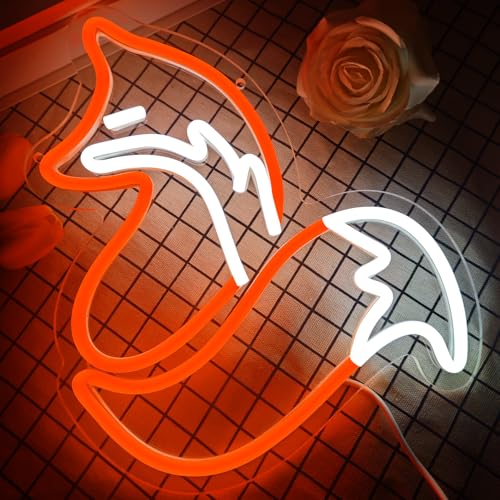 Image of Fox Neon Sign for Wall Decor Fox Neon Light Dimmable Fox Led Light USB Powered For Man Cave Bedroom Kid's Room Wall decor