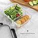 JoyJolt Divided Food Storage Containers with Lids Airtight. 5 Pack Glass Meal Prep Containers 2 Compartment Set Glass Bento Box. Reusable Food Containers, Portion Control Containers for Weight Loss