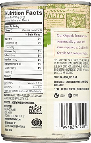 365 Everyday Value, Organic Tomato Sauce, 15 oz - Thumbnail 2
