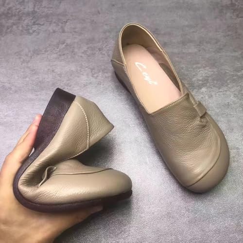 Men's Loafers Comfort Leather Lined Breathable Slip on Shoes Flat Breathable Casual Leather Moccasins Handmade Driving Business Shoes4