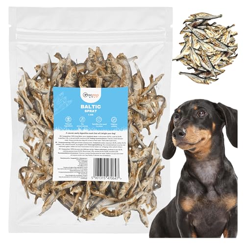 Gaczoo - Sprotten für Hunde Getrocknet - Getrockneter Fisch für Hund - 100% Trockenfisch, Hundeleckerli, Trainingsleckerli - ohne Zusätze, reich an Omega 3, Fettarm - 1kg