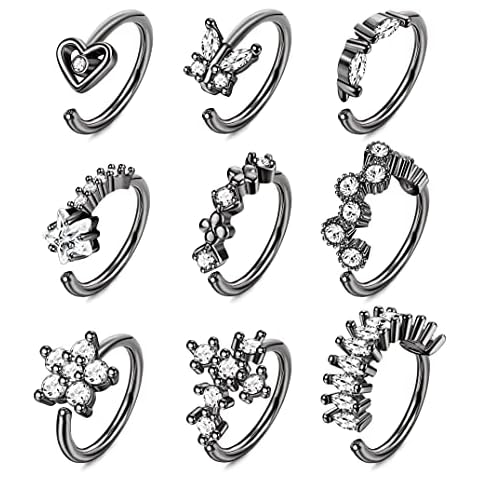 Drperfect 20G Stainless Steel Nose Ring Set Cover