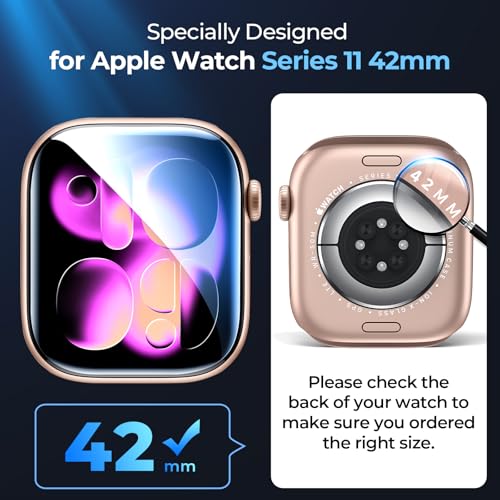 Image of LK 8 Pack for Apple Watch Series 11 Screen Protector 42mm [Upgrade Soft TPU Film - Strong Absorption] Self-Healing, HD Ultra-Thin 42mm Screen Protector for iWatch Accessories, High Touch Screen Cover