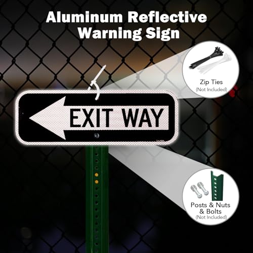 Panneau Exit Way en aluminium flèche gauche lot de 2