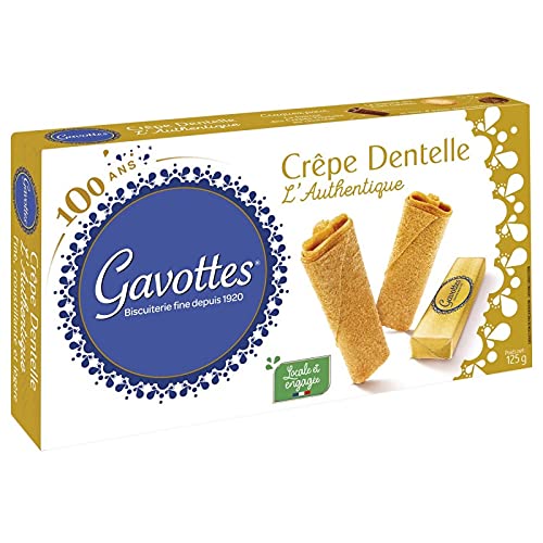 GAVOTTES - Crêpe Dentelle Nature 125G, la perfection croustillante de la biscuiterie fine française - Biscuits secs - Le Lot De 4
