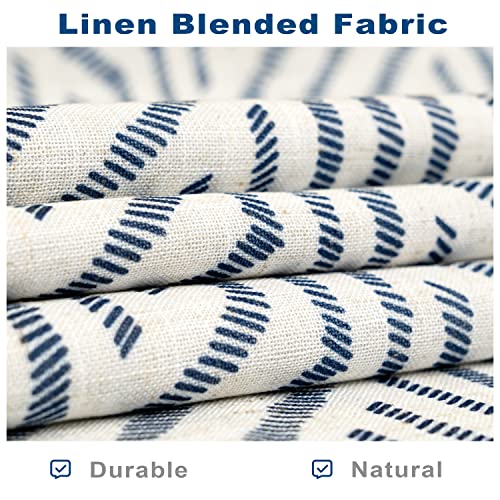 Driftaway Briony Blackout Tie Up Curtain For Kitchen Adjustable Balloon Sketch Textured Lines Printed Tie Up Roman Shades For Small Window Single Rod Pocket Window Coverings 45W X 63L Navy #TOP1