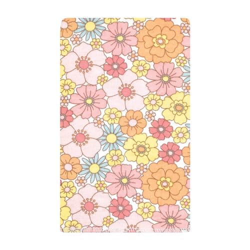 Image of Hudson Baby Unisex Baby Cotton Poly Flannel Burp Cloths, Peace Love Flowers 10 Pack, One Size