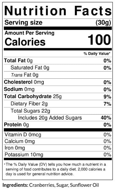 C.J. Dannemiller Dried Cranberries, Bulk 25 LB Case, Craisins, Delicious Dried Fruit for Snacking, Trail Mix, Whole