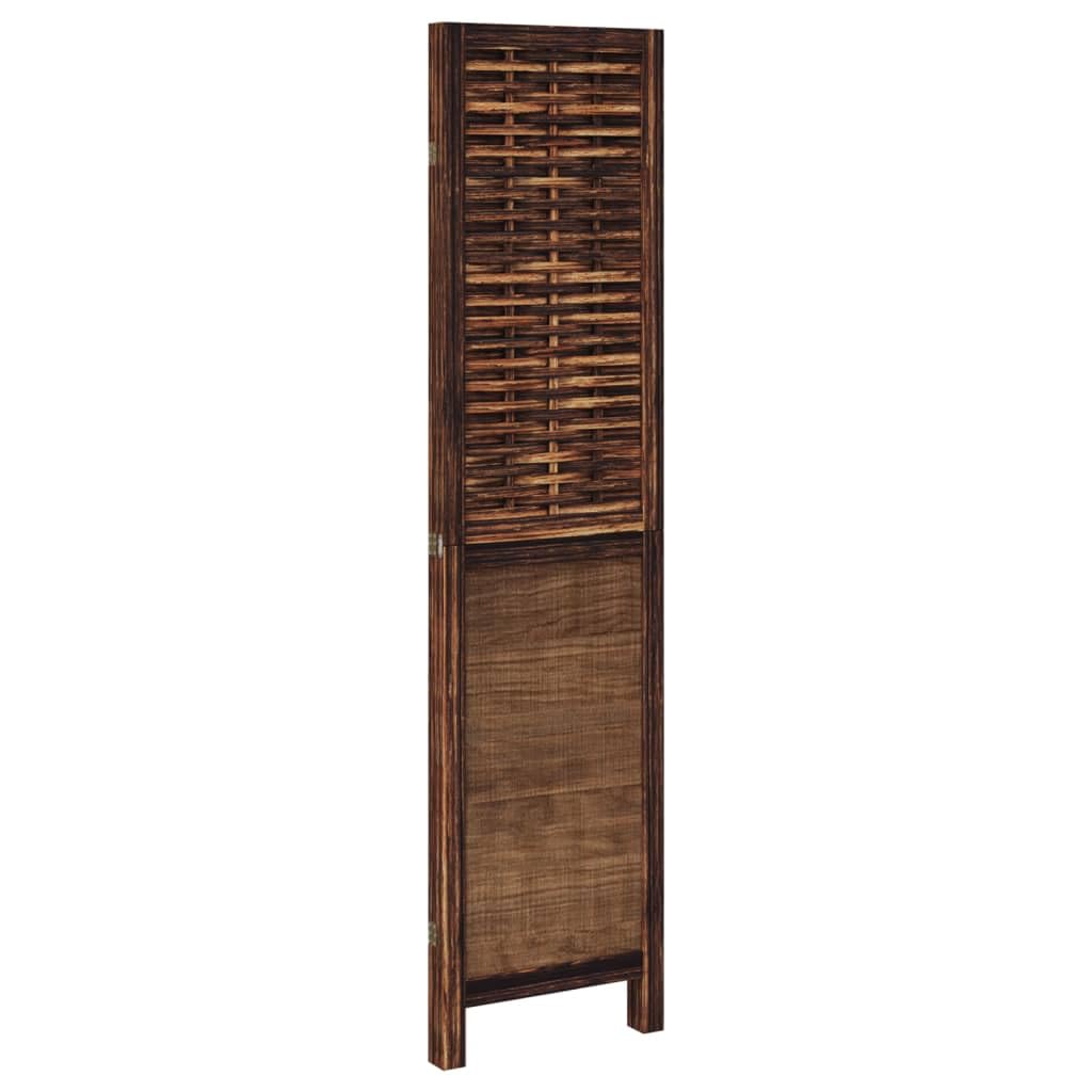 3-TLG - Biombo separador de habitaciones, de madera de paulownia, bambú, color marrón oscuro, 105-110 x 160 cm, plegable, para salón, dormitorio, oficina, privacidad