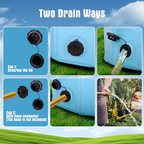 Rinling Hundepool, 80X20cm Hundeplanschbecken Faltbare Hundebadewanne rutschfest Swimmingpool (Blau S)