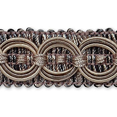 Trims By The Yard Collette Braid Circle Trim, 20 Yards, Taupe Multi #TOP6