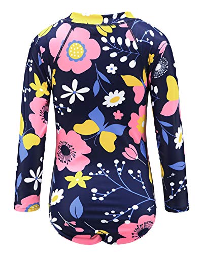 Girls One Piece Swimsuits Long Sleeve Rash Guard for Kids Girls Hawaiian Swim Shirts UPF 50+ Sun Protection2