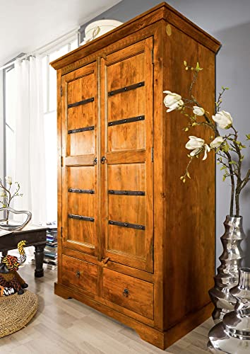 MASSIVMOEBEL24.DE Armoire 108x64 Acacia laqué Miel Oxford #0509