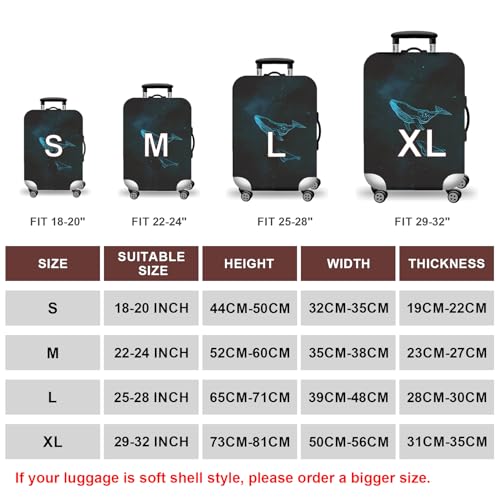 Image of WUJIAONIAO Travel Luggage Cover Baggage Suitcase Cover Protector Skins 18-32 Inch, dolphin, S (for 18--20 inch luggage), Fashion