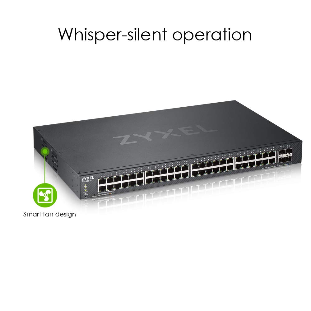 Zyxel Switch inteligente de 48 puertos Ethernet Gigabit con 4 ranuras 10G SFP+ y modo híbrido [XGS1930-52]