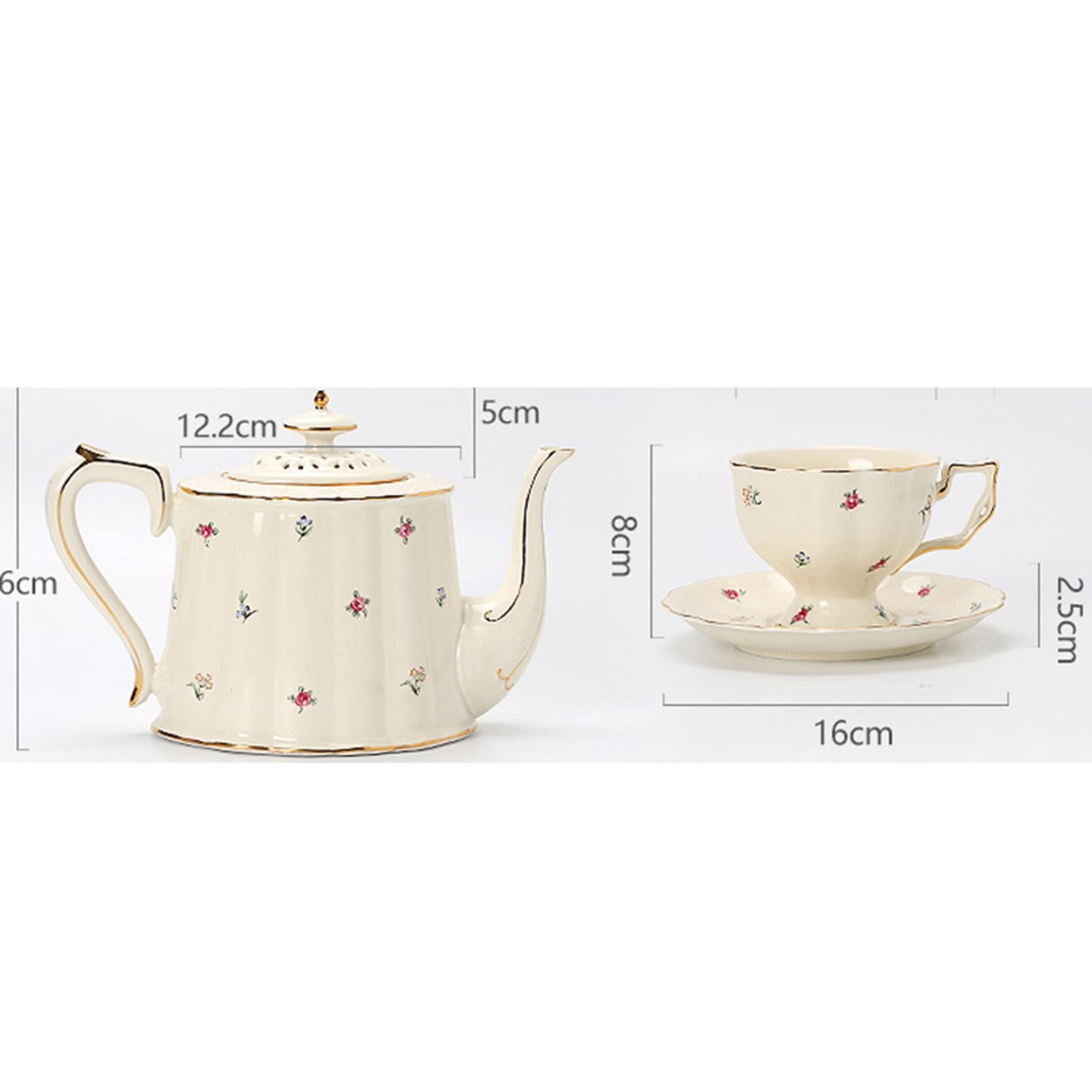 Amazon｜1客/2客セット 小花柄 コップ ソーサー セット セラミック