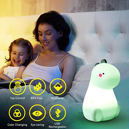 Lámpara de noche de silicona con sensor táctil para niños miniatura 2